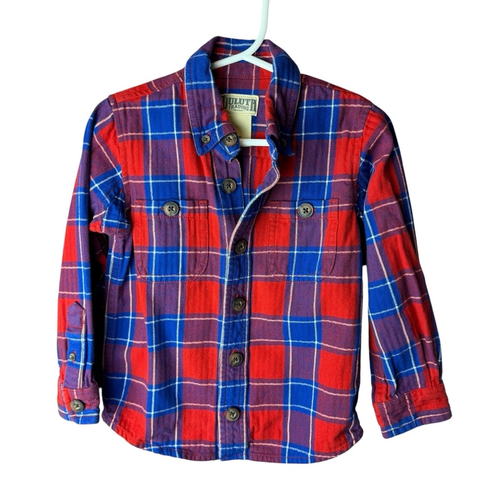 Duluth Trading Kids Plaid Button Up Flannel 2T